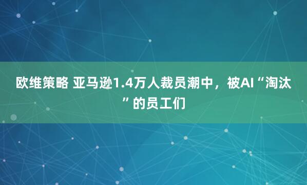 欧维策略 亚马逊1.4万人裁员潮中，被AI“淘汰”的员工们