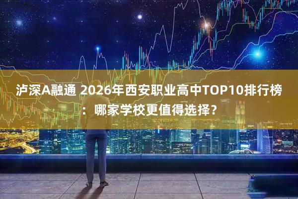 泸深A融通 2026年西安职业高中TOP10排行榜：哪家学校更值得选择？